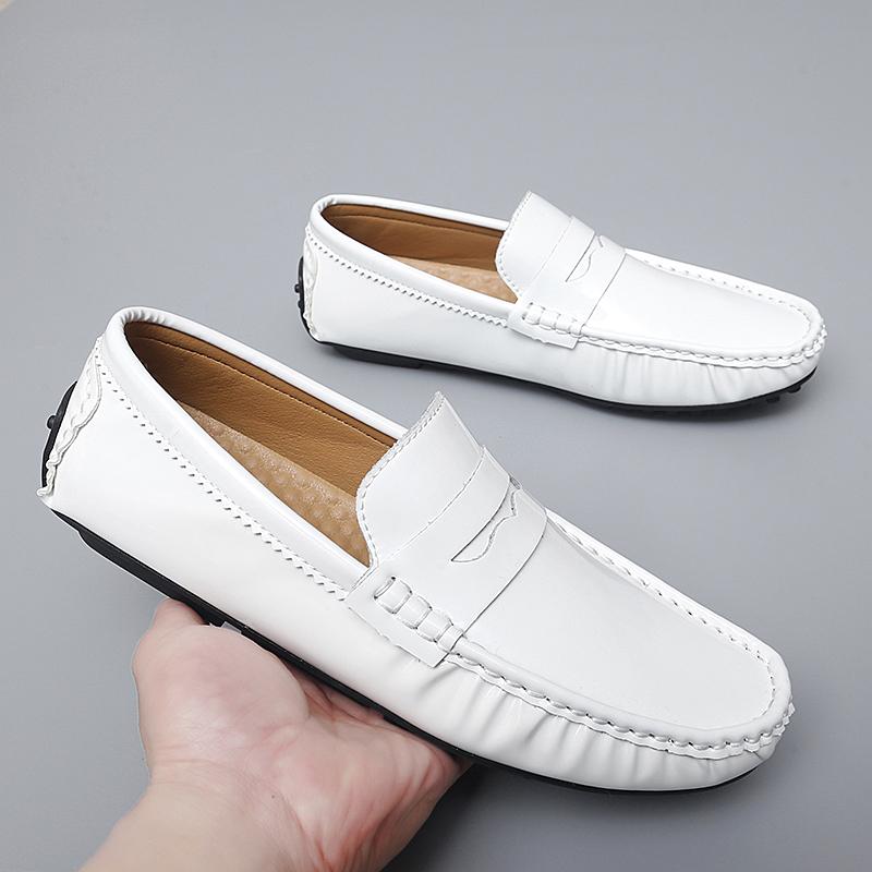 Nieuwe Mannen Loafers Yuppie Mannen Jurk Schoenen Slip Op Casual Lederen Schoenen Mannelijke Britse Stijl Zakelijke Lederen Mannen Loafers Grote maat 47
