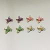 1 Pair Luxury Golden and Silver Earrings Zinc Zinc Alloy Metal Flower Ear Studs Enamel Iris Earrings  for Gift