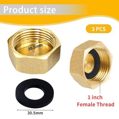 Brass Pipe End Cap Brass Blanking Cap For Home Plumbing For Industrial Use 1-inch Female Thread Corrosion-resistant Brass