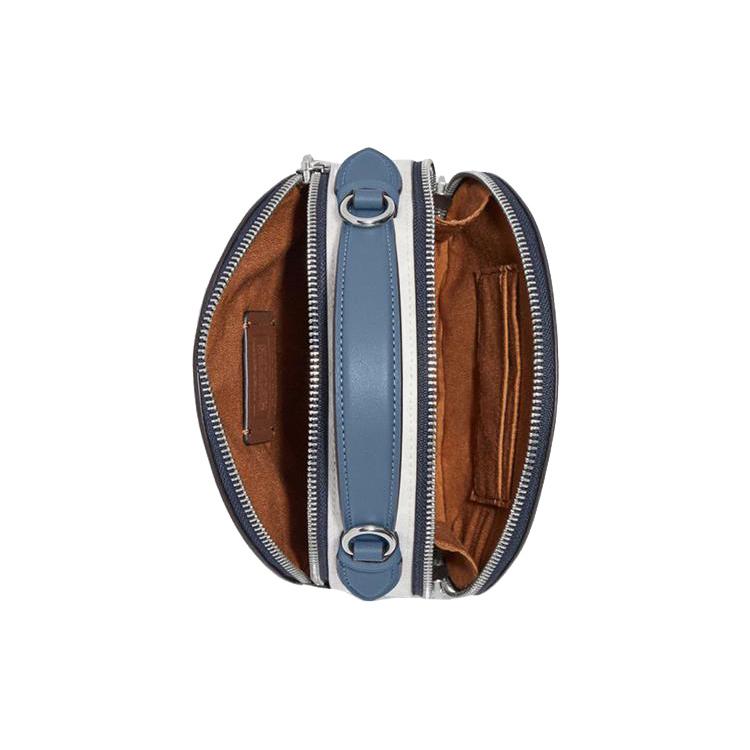 New COACH Canteen Artificial Leather Handbag Shoulder Bag Crossbody Bag Medium Size Women's Chalk White & Indigo CB870-SVUOB