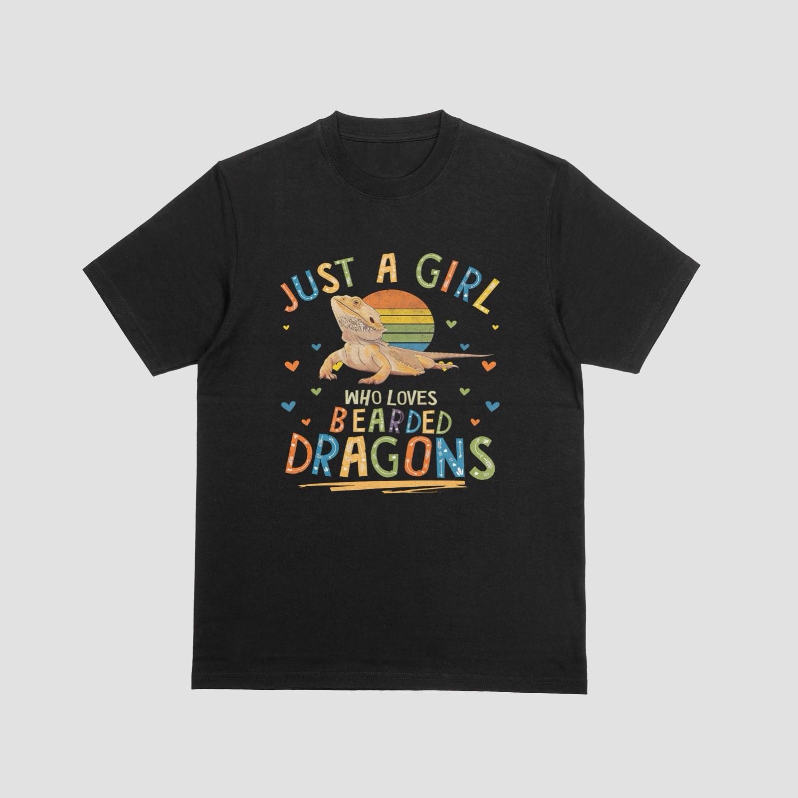 Just a Girl Who Loves Bearded Dragons Funny Lizard Pet Lover T-Shirt XL