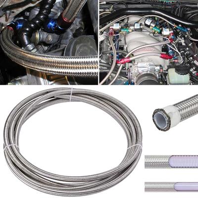 1m 6AN Fuel Line Hose AN6 5/16" Stainless Steel Braided Fuel Hose CPE Oil Gas Cooler Hose 5/16“Universal CPE Tube Oil Fuel Gas