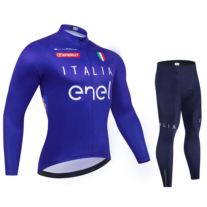 2026 Italia Pro Team Prodyšný Dlouhý Rukáv Pánský Cyklistický Dres Sada Oblečení na Horský Kolo Podzimní Cyklistické Oblečení Maillot Ropa Ciclismo
