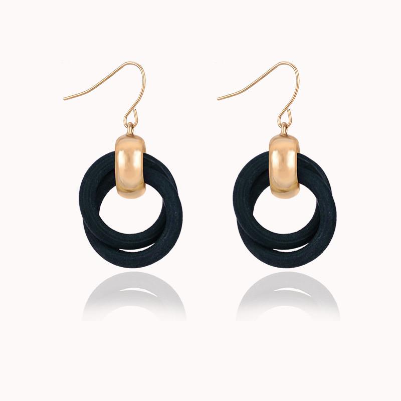 Geometric Wooden Hoop Earrings For Women Summer Fashion Minimalist Jewelry