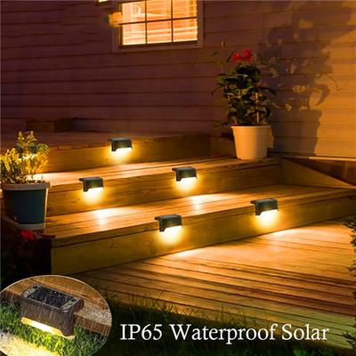 Warmweiße LED-Solarlampe, Weg, Treppe, Gartenleuchten im Freien, wasserdichte Solarenergie, Balkonleuchte, Dekoration für Terrasse, Treppen, Zaun