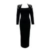 New Fashion Long Sleeve Diamond Bandage Dress Autumn Slim Dress Party Evening Dress Banquet