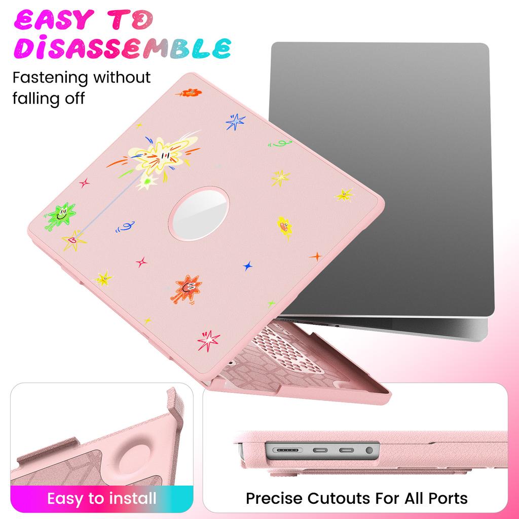 Pattern Printing Laptop Case for MacBook Pro 14 Inch (2024)/(2023)/(2021) Notebook Kickstand Cover