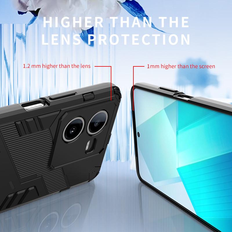 For Vivo IQOO Z8 Case For IQOO Z8 5G Cover 6.64 Inch Punk Armor Shockproof Hard Rubber Bracket Bumper For Vivo IQOO Z8 Fundas