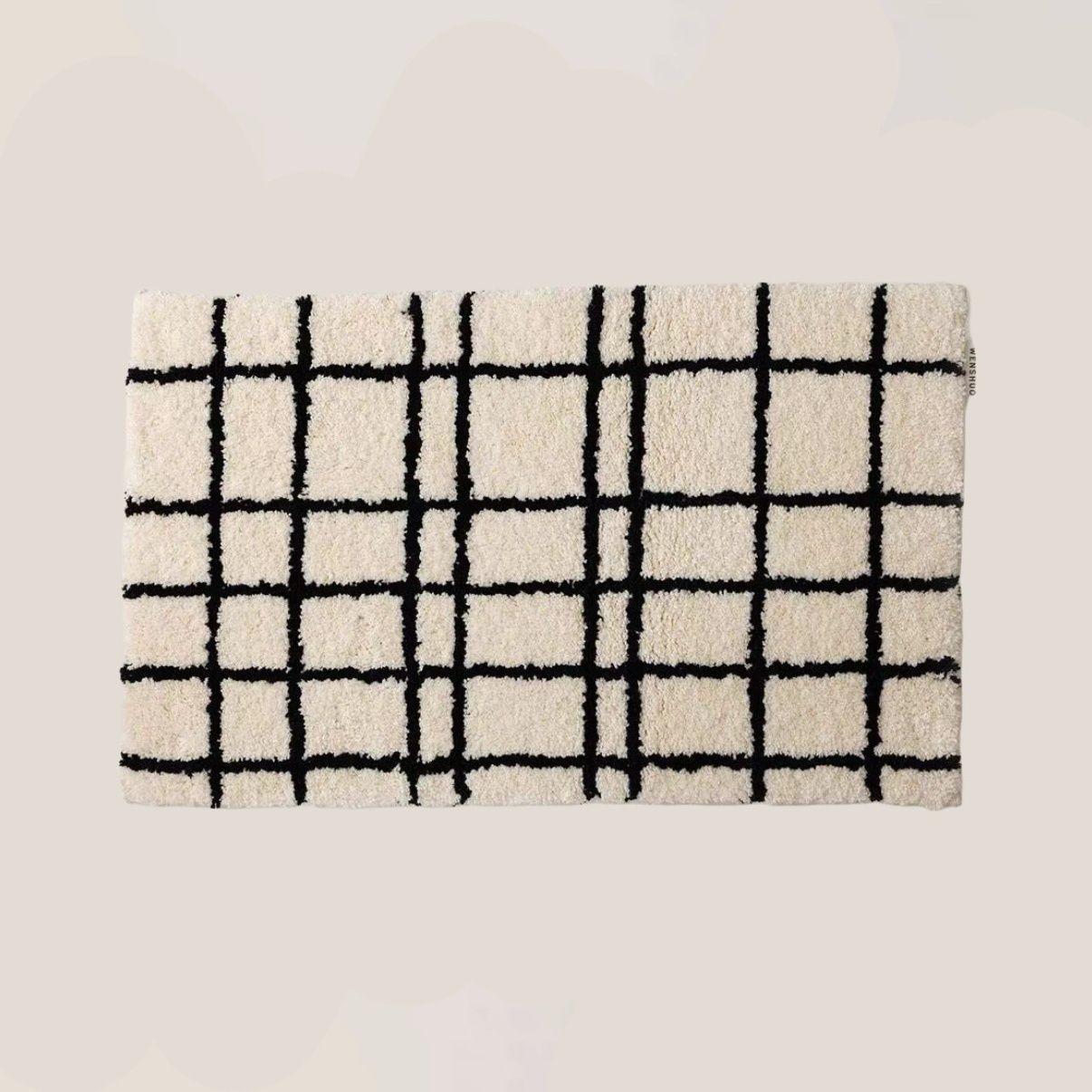 

Мінімалістичний килимок на підлогу в корейському стилі, смугастий для спальні, килим приліжковий для вітальні, м який та нековзкий килим, прикраса для дому 40x60cm 16x24inch