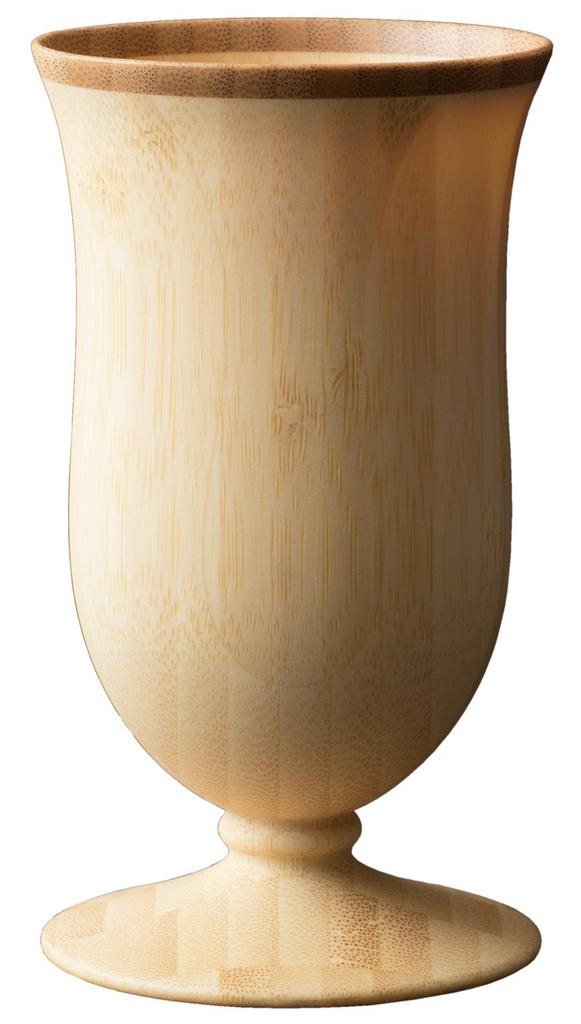 RIVERET Campanula Vessel Glass, 250ml, Bamboo, Dishwasher Safe, White, RV-109W