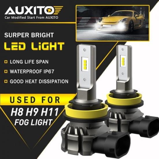 AUXITO 6000LM H11 H8 H16 H9 LED Fog Driving Light Bulb 6500K Super White 48W EOA