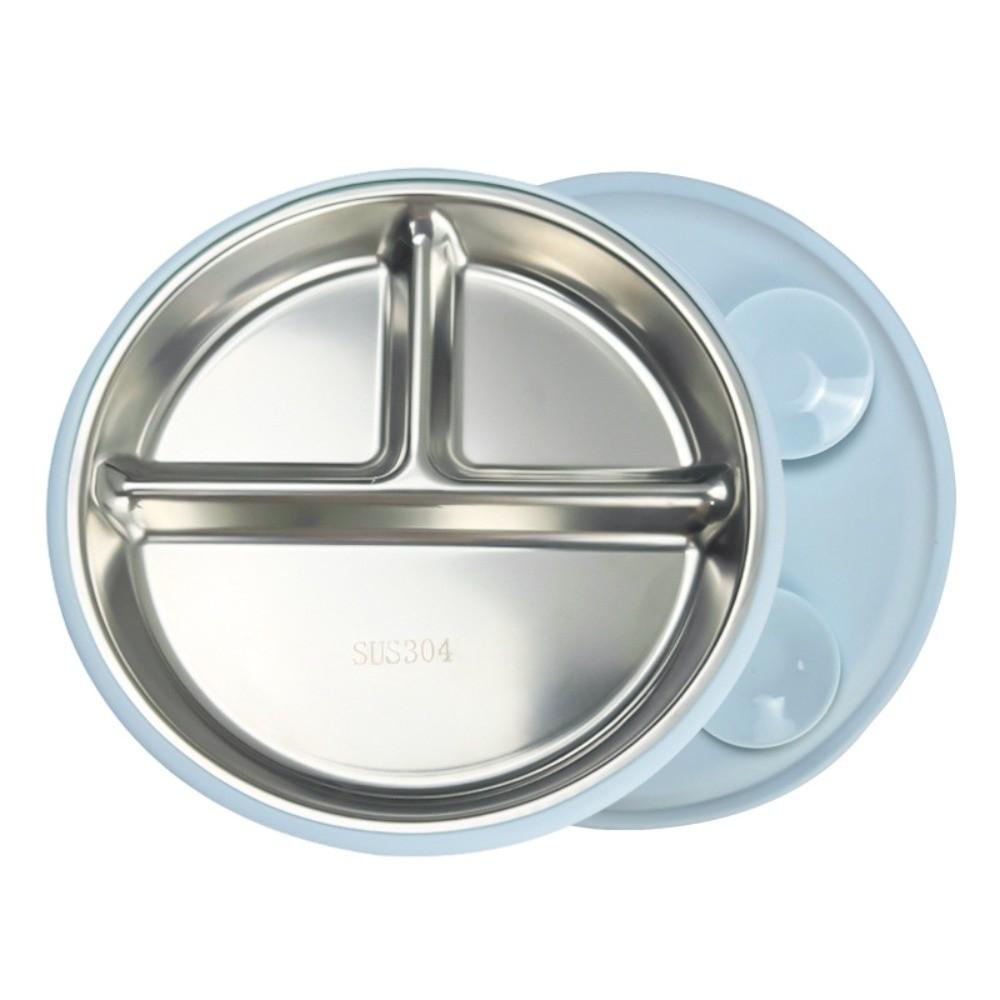 Silicone Shell Suction Cup Kids Plates 304 Stainless Steel Kids Feeding Bowls  For Toddlers