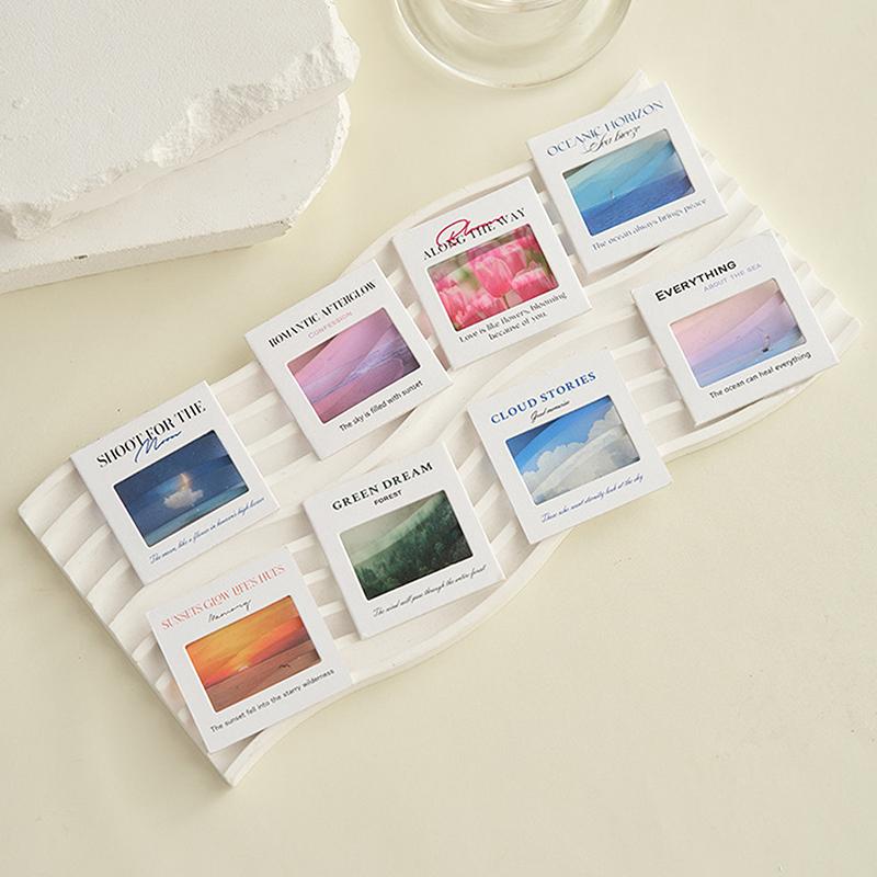Translucent Landscape Film Bookmark Aesthetic Book Page Reading Accessories Diy Decorative Card Pendant Keychain
