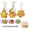 1 Pcs Diy Keychain Drip Mold Resin Flower Cat Claw Pentagram Pendant Silicone Mold Wholesale