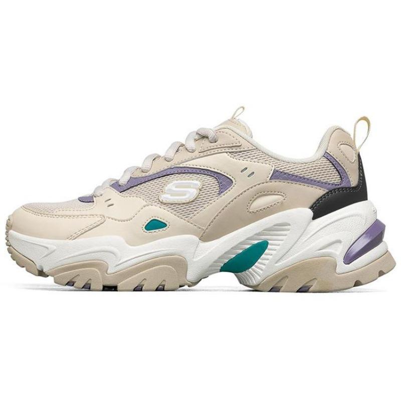 Skechers Stamina V2 Women Mesh Mecha Low Chunky Sneakers Natural Purple 149510-NTPR 39