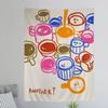 Bunte Linien Abstrakte FOOD und DRINK Tabelle Wandteppich Heimdekoration böhmische Dekoration Divination Wandbehang Heimdekor