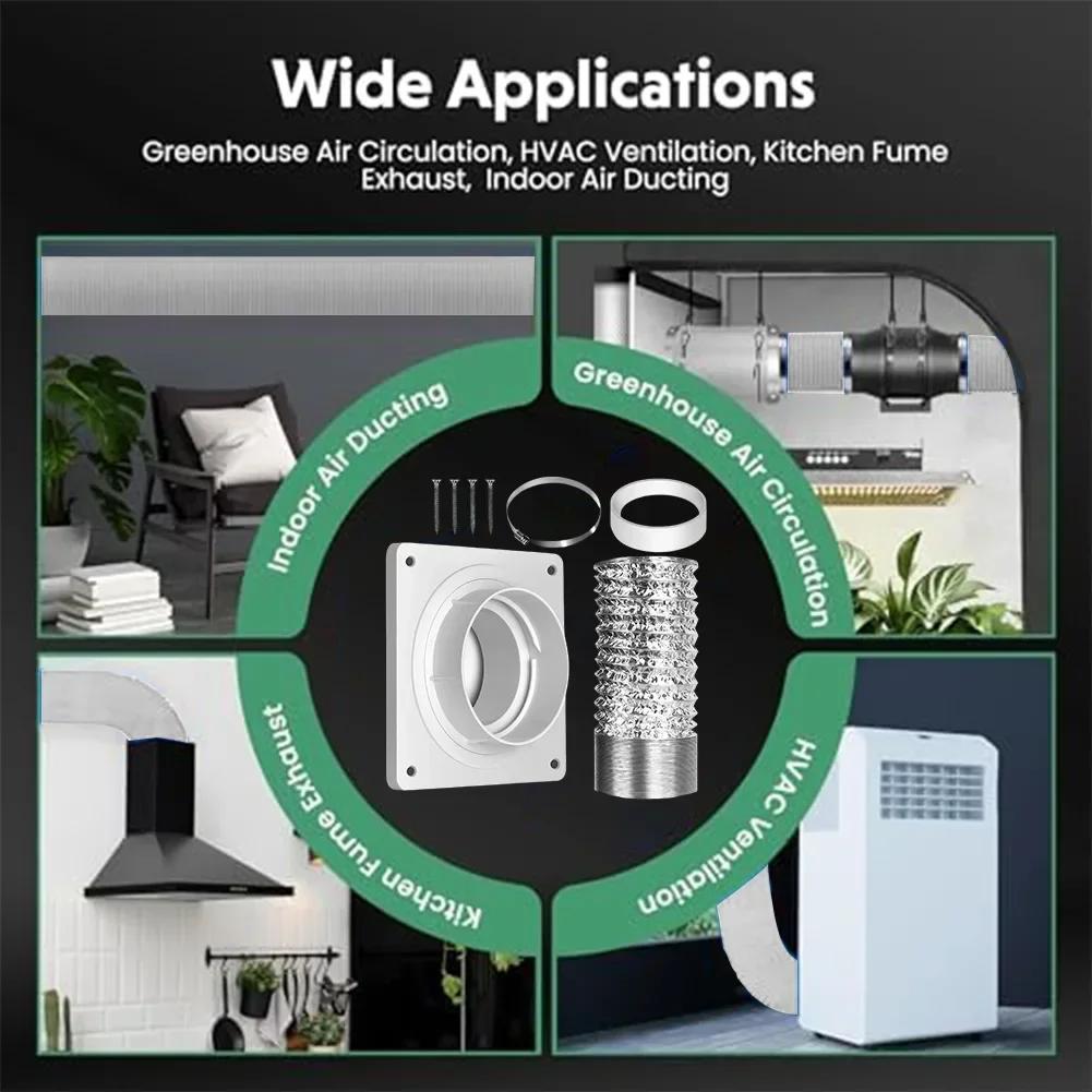 Dryer Vent Connector Kit EVA Cushioned Pad With 8.2ft Aluminum Foil Hose Dryer Vent Connector Kit: Quick Connect, Airtight Seal