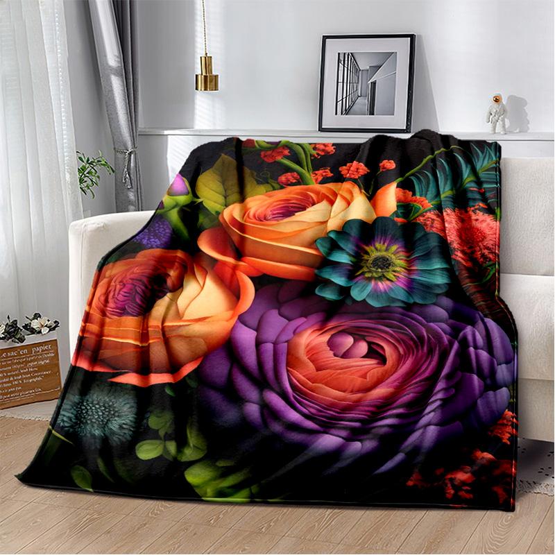 HD Pretty Flower Daisy Rose Chrysanthemum Blanket,Soft Throw Blanket for Home Bedroom Bed Sofa Picnic Travel Cover Blanket Kids