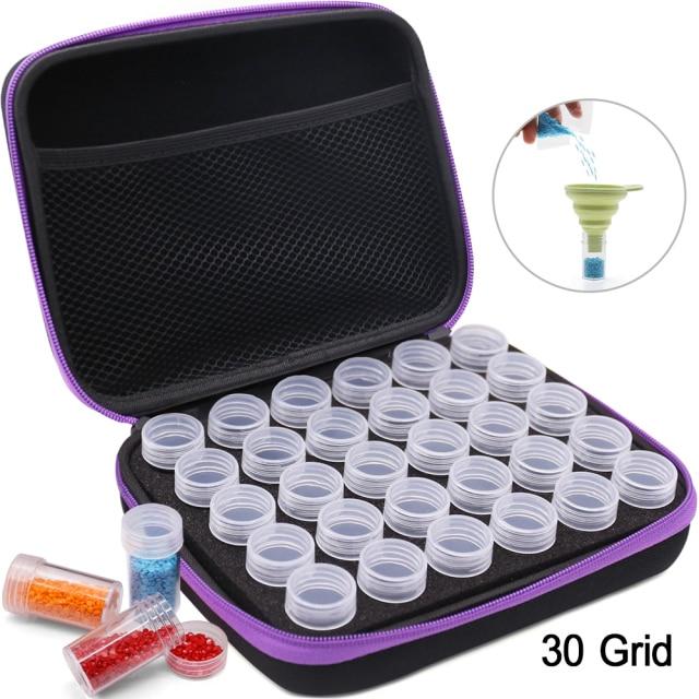 5D Diamond Painting Accessories Storage Box 15/30/60/120 Slot Beads Bottles Container Jar Zipper Case for DIY Diamand Painting