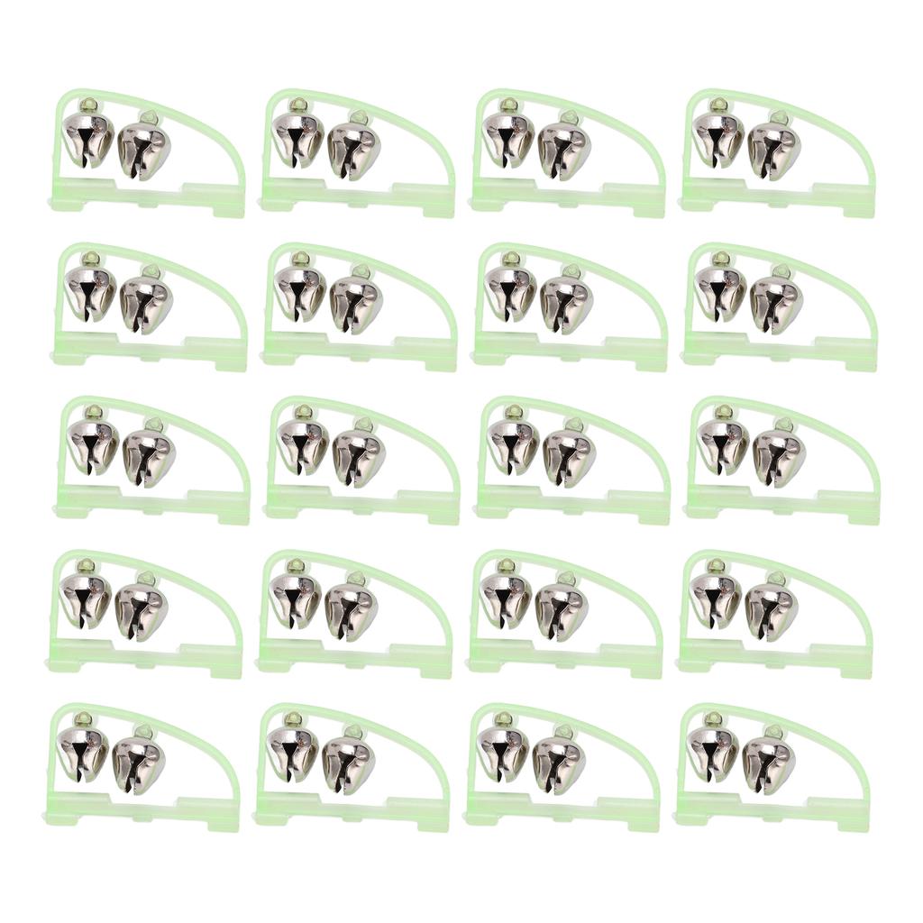 20 buc Alarmă Mușcătură Lansetă Pescuit Clopoței Dubli Alarmă Fluorescentă Vârf Lansetă Pescuit de Noapte Clopoțel Mușcătură Pește