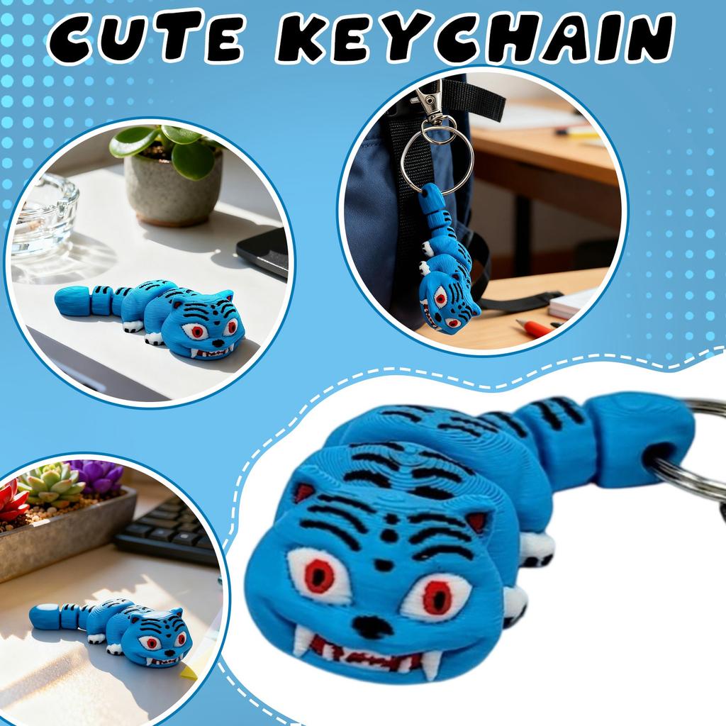 Blue With Movable Joints, Sturdy Articulation, Blue  Keyring, Novelty Ornament, The Perfect Gift For Children.