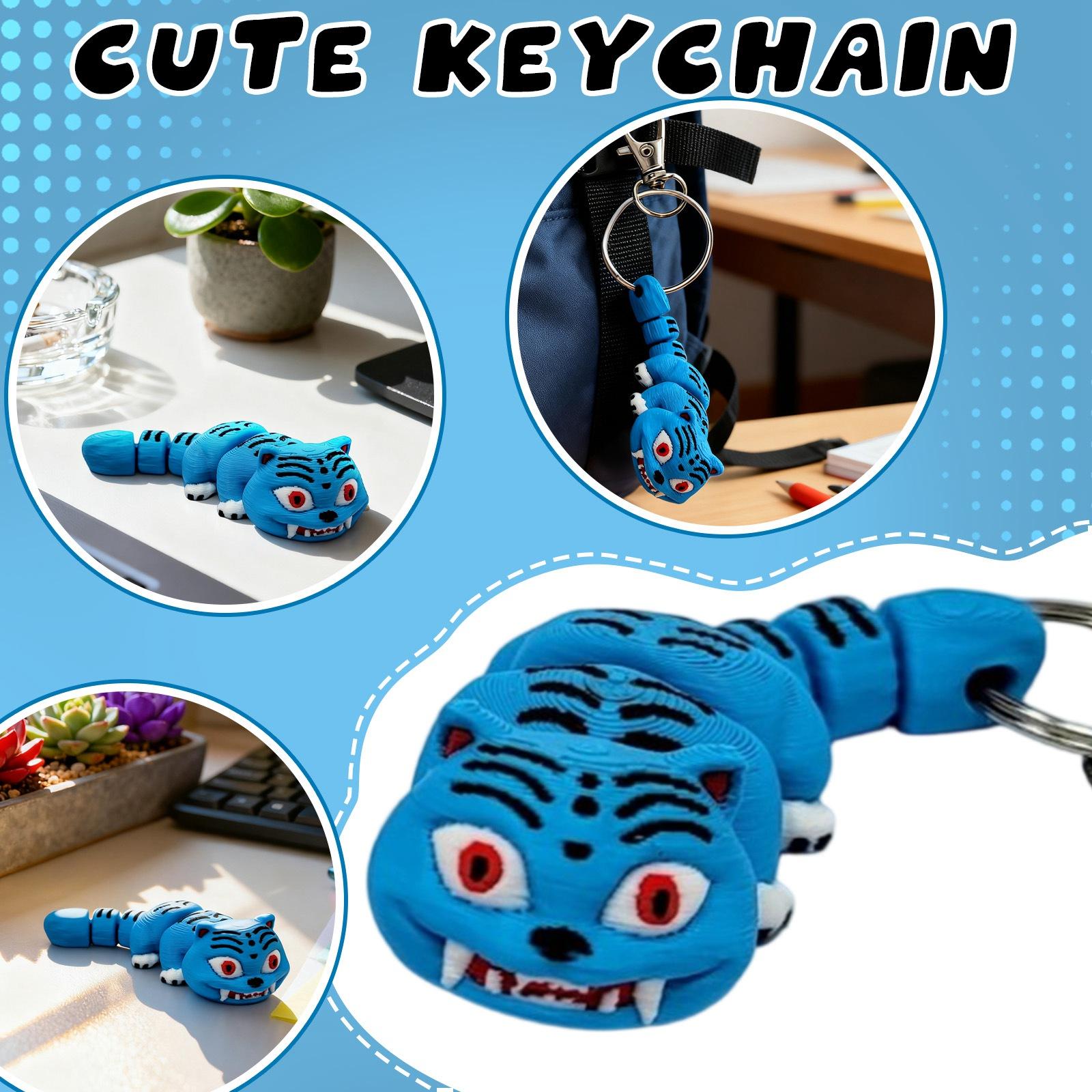 

Blue With Movable Joints, Sturdy Articulation, Blue Keyring, Novelty Ornament, The Perfect Gift For Children. One Size синий