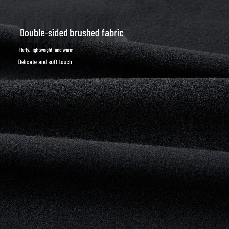 HLA Men's Brushed Embroidered Half-Placket Long Sleeve Casual Top