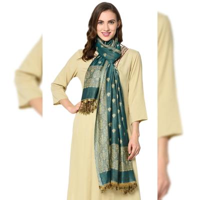 Γυναικείο Υπερμεγέθη 100% Κασμίρι Ινδικό Μάλλινο Πουλόβερ Σάλι Κάλυμμα Πασμίνα Πράσινο