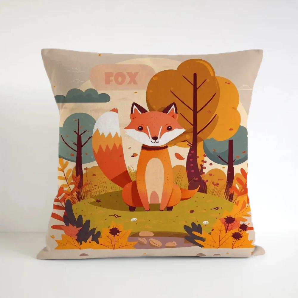 Cartoon Fox Cushion Cover 50x50 Cushions Decorative Pillowcases 40x40 Ornamental Pillows for Living Room Lounge Chairs Pillow