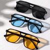 Square Aviator Sunglasses - UV Protection Ocean Lens, Jelly Colors, Double Bridge Design