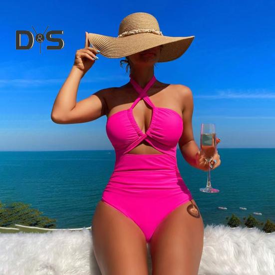 Women Monikni Sexy Suspender One-Piece Bikini Slim Fit Padded No Underwire Swimsuit Beach Sports Wear