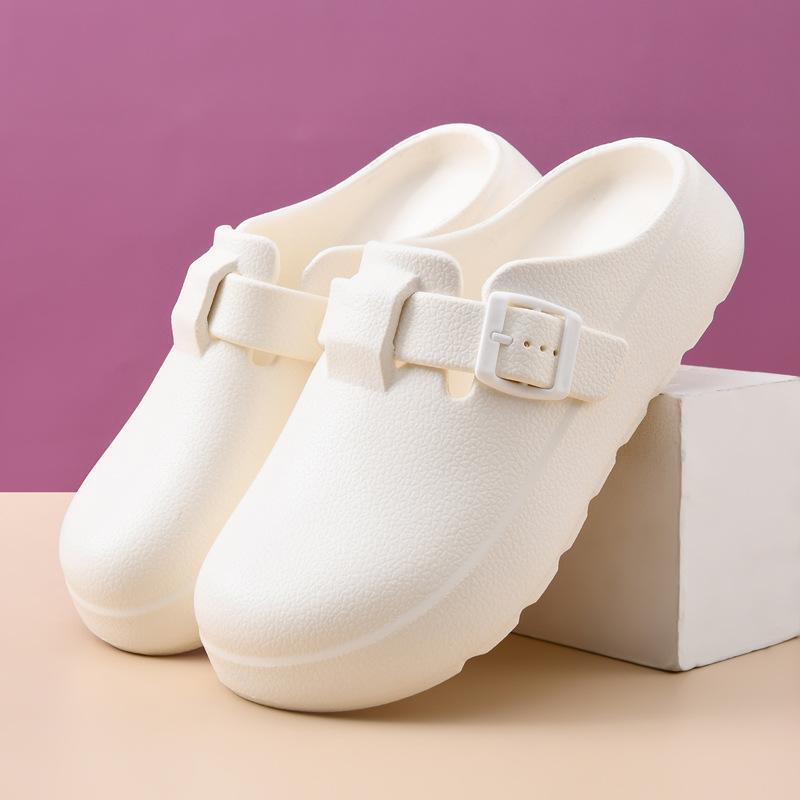 New Women's Solid Color Hole Shoes Platform Non-slip Wear-resistant Fashion Simple Outdoor Beach Bag Head Slippers