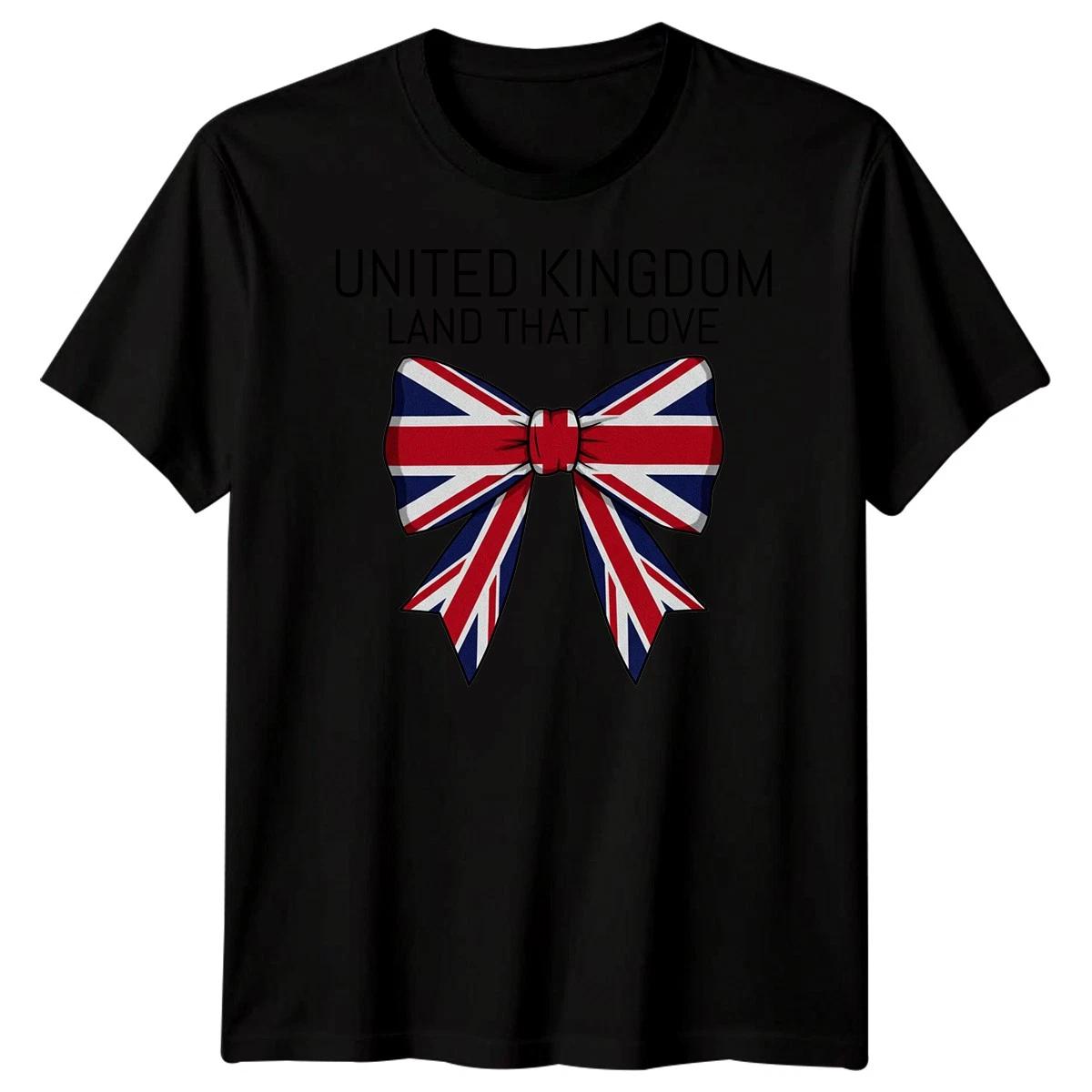 Union Jack T-Shirt United Kingdom Flag Bow UK Pride Patriotic Adults & Kids Tee L