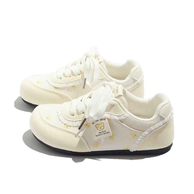 

Versatile board shoes women s new summer platform white shoes with skirts cute bear bread shoes 40 жёлтый