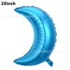 28-Inch Moon Balloon Modeling Birthday Party Arrangement Decorative Atmosphere Balloon Skinny Silver Moon Aluminum Film Balloon