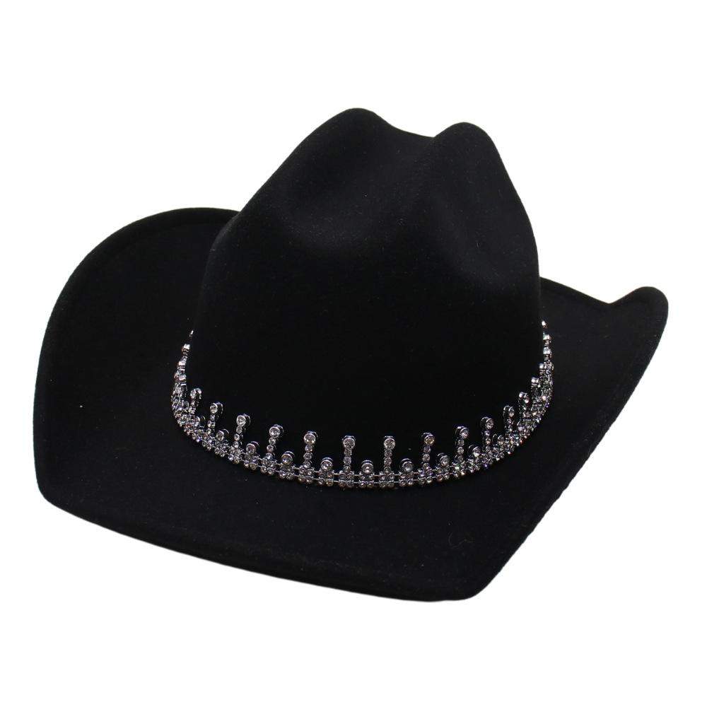 New Western Cowboy Hat One-Word Top Hat Big Eave Hat European And American Fashion Ethnic Style Jazz Hat