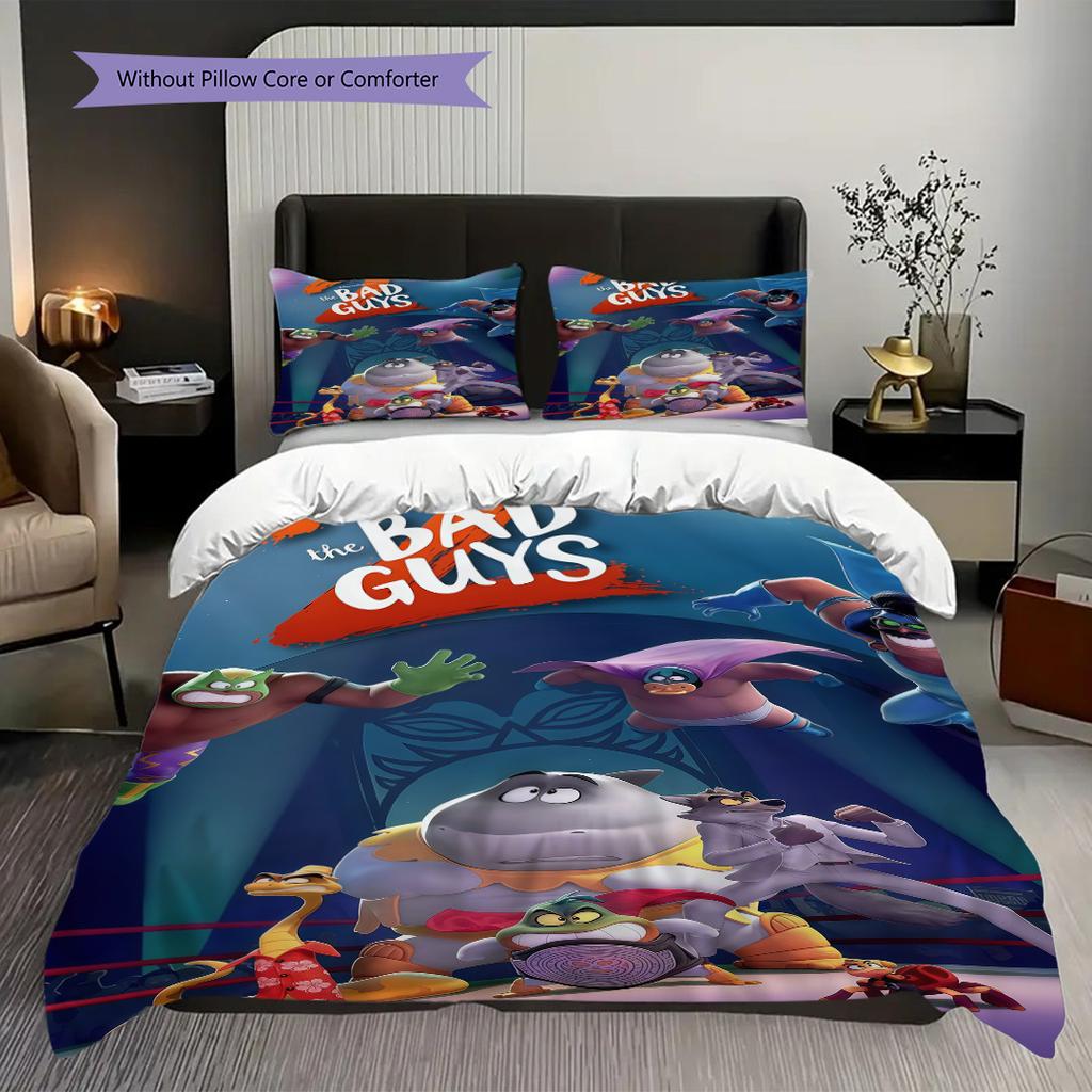 Bad Guys 2 Wild Adventure Bedding 1 Duvet Cover 2 Pillowcase Without Core Christmas Birthday Gift Duvet Cover And Pillowcase