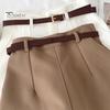 Women Suit Shorts High Waist Zipper Fly Solid Color Casual Suit Shorts with Pockets Versatile Summer Shorts