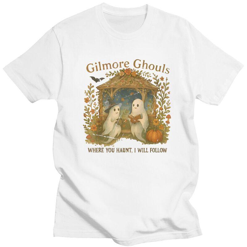 Gilmore Ghouls Where You Haunt I Will Follow Halloween T Shirt for Unisex 100 Cotton Tshirts Short Sleeve Tee Shirt Loose Fit