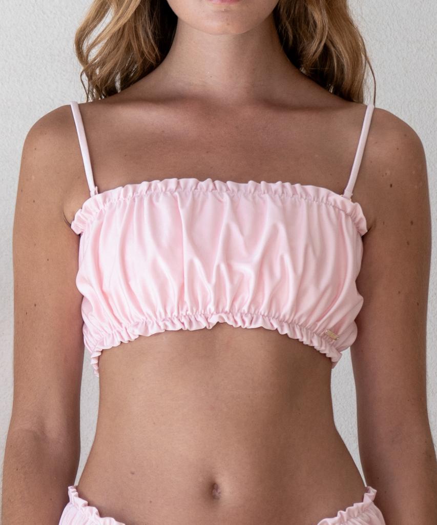 Loe Mia Pink Bandeau Bikini Top