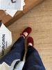 2025 Herbst neue Retro Ein-Wort mit runder Spitze Mary Jane Schuhe Damen vielseitige weiche Sohle flacher Ausschnitt einzelne Schuhe Damen