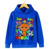 New Cartoon Sprunki Just a Boy Print Boys Hooded Sports Sweatshirt Fall and Winter Casual Comfortable Warm Children's Sweatshirt