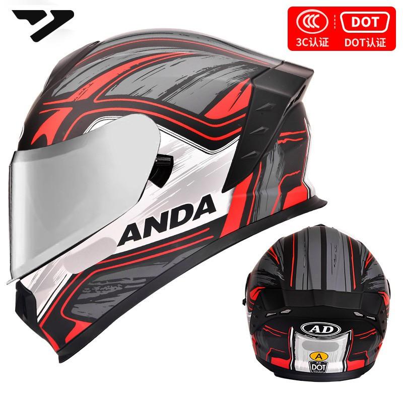 DOT 3C Certified Full Face Motorcycle Helmet Men Women All-Season Riding Safety Gear With Multiple Visor Options