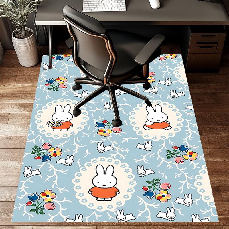 1pc Miffy1 Design Printed Area Rug Carpet for Bedroom Living Room Home Decor Rugs Mat Non Slip Mat Rug for Bedside
