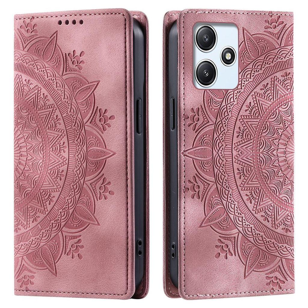 For Xiaomi Redmi 12 5G,12 4G Mandala Embossed PU Leather Flip Wallet Case Magnetic Closure Cover