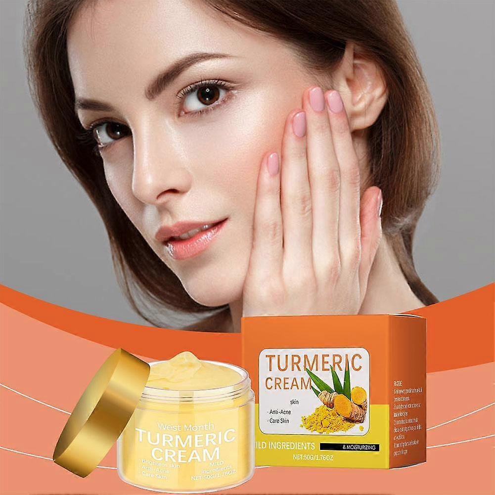 Turmeric Brightening Cream Fade Dark Spots Remove Pigmentation Smooth Fine Lines less