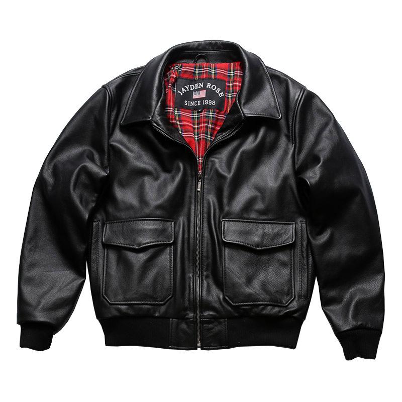 Men's G1 Genuine Leather Pilot Jacket - Top-Layer Cowhide