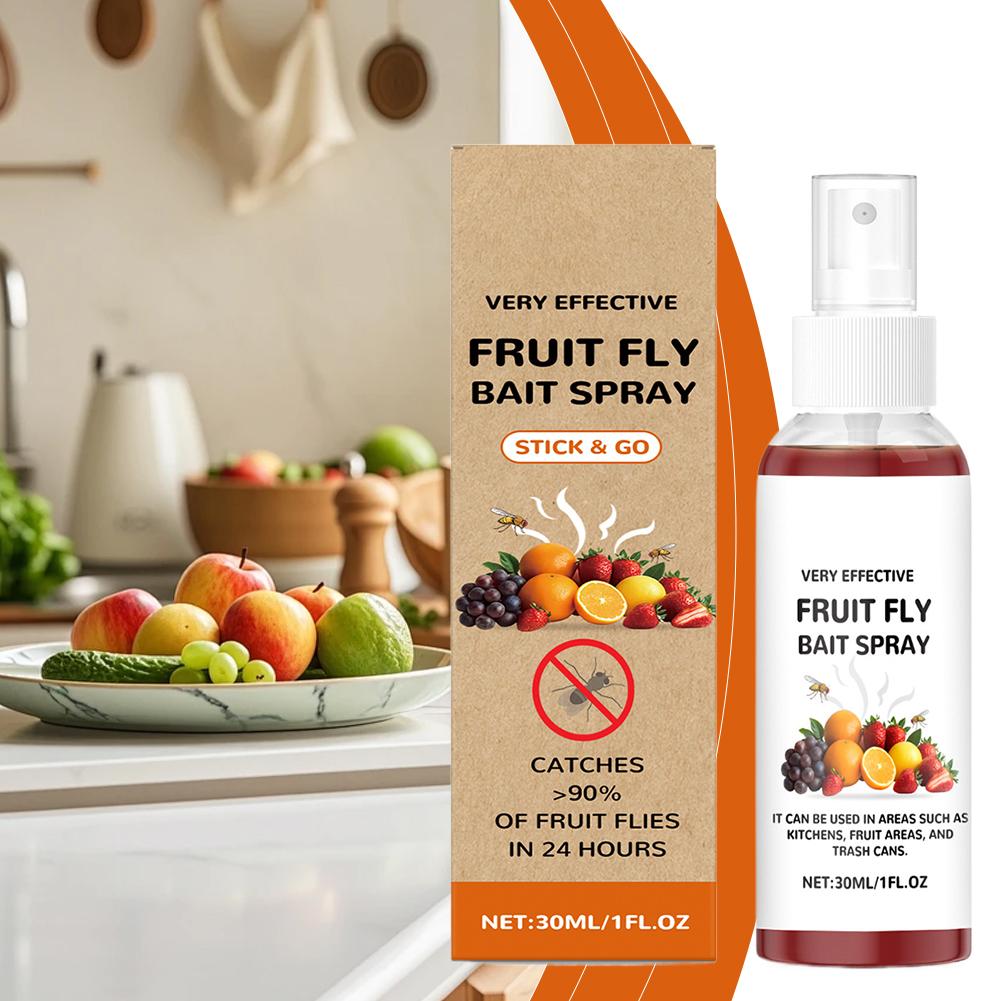 30ml Kitchen Fruit Fly Spray For Gnats Natural Solution Long-Lasting Attractant Traps For Countertop Sink Spray For Fruit Fly