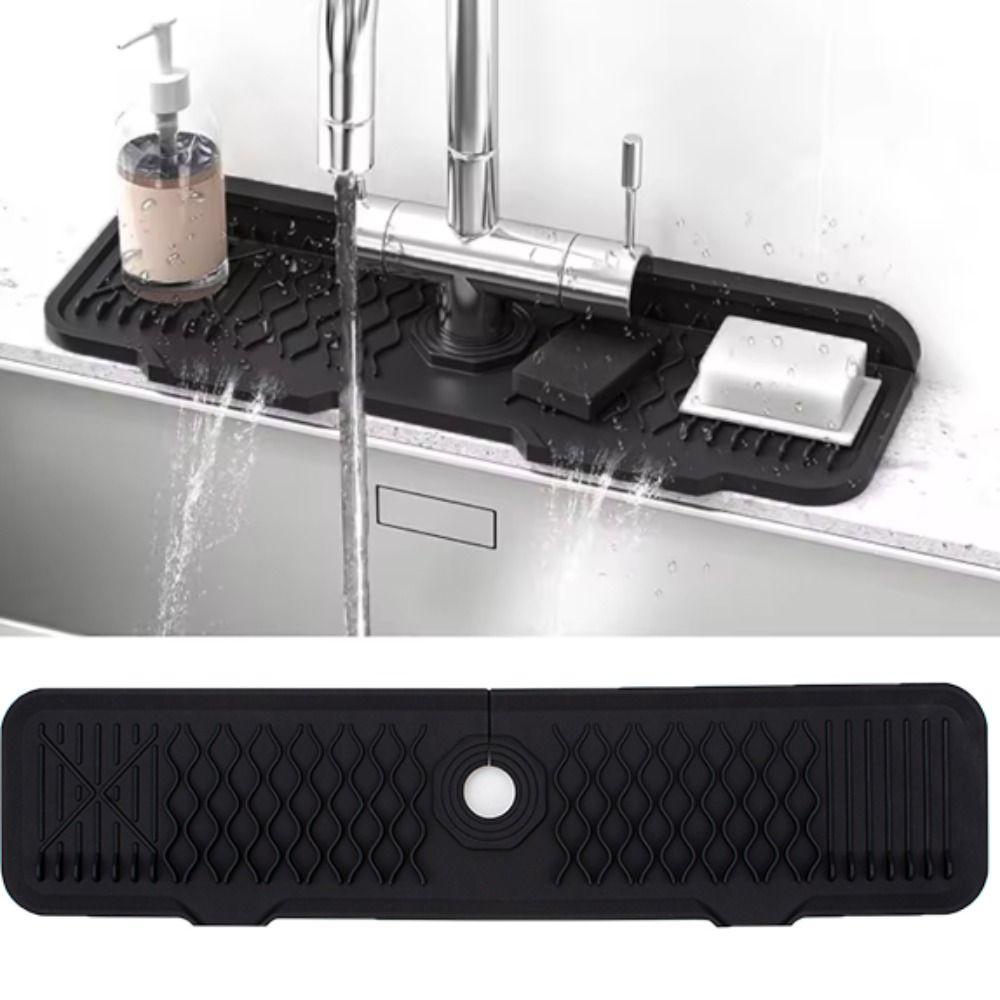 Extended Faucet Splash Guard Silicone Sink Protectors Mat Easy To Stall Sink Draining Pad  Hotel