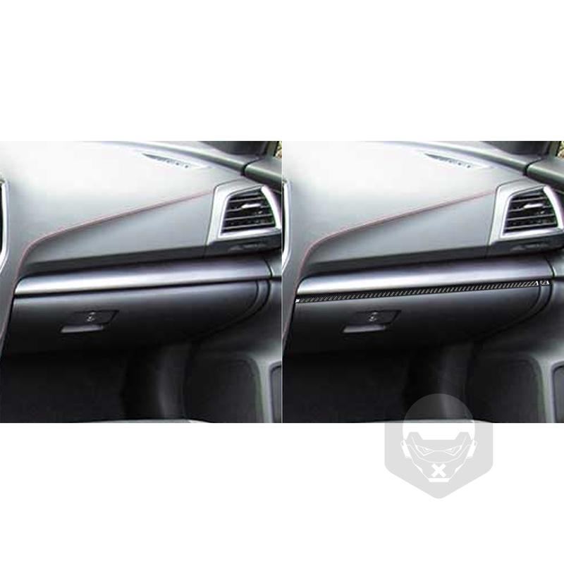 Real Carbon Fiber Car Accessories Glove Storage Strip Trim Cover Soft Sticker For Subaru Impreza 2017- Crosstrek 2018-